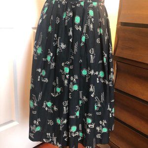Vintage Zuni Hopi Face Print Skirt